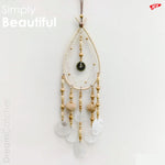 This handmade dream catcher is a unique piece with real sea shells and wooden beads. Bohemian Style Handmade Decorative Hanging Macramé Dream Catcher