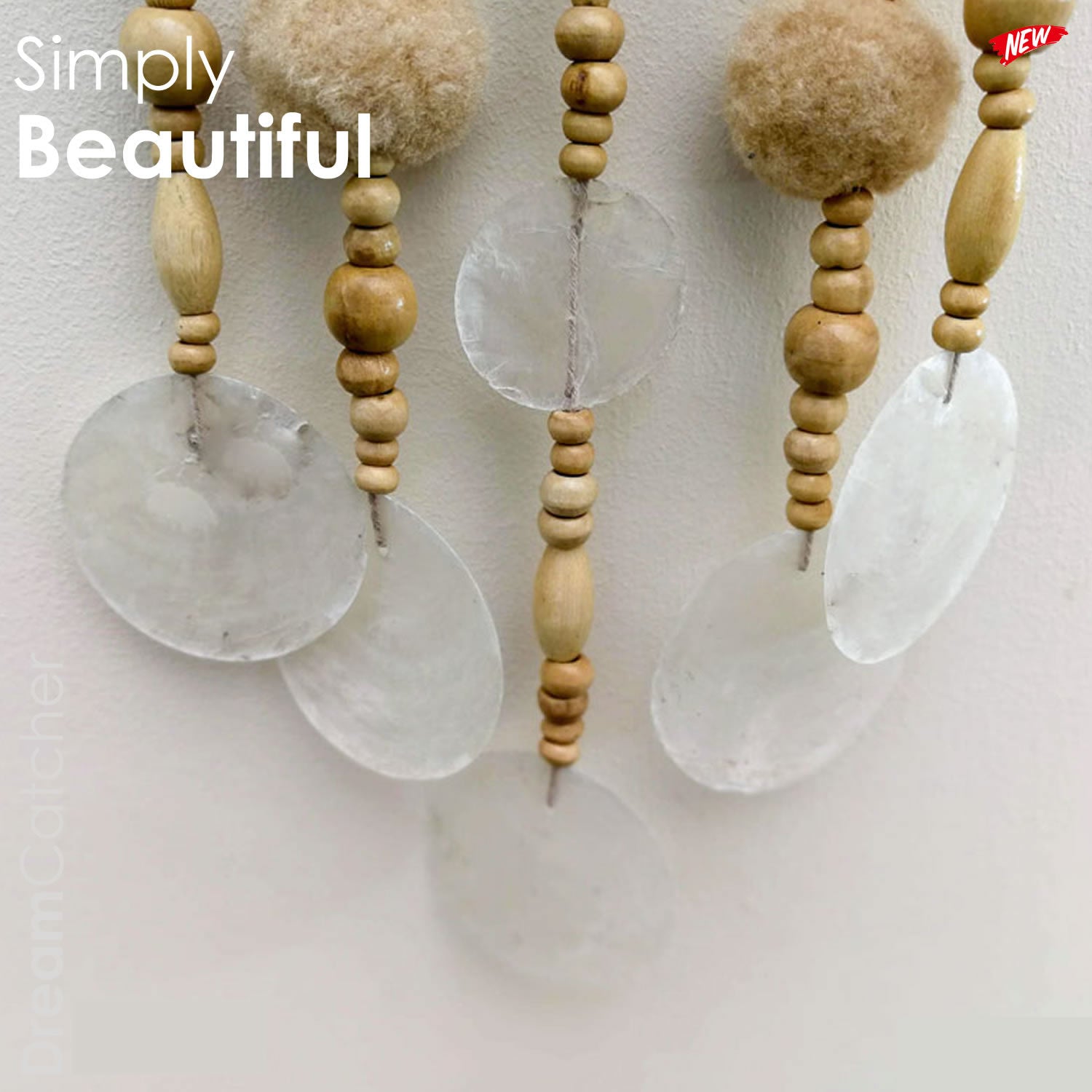 This handmade dream catcher is a unique piece with real sea shells and wooden beads. Bohemian Style Handmade Decorative Hanging Macramé Dream Catcher