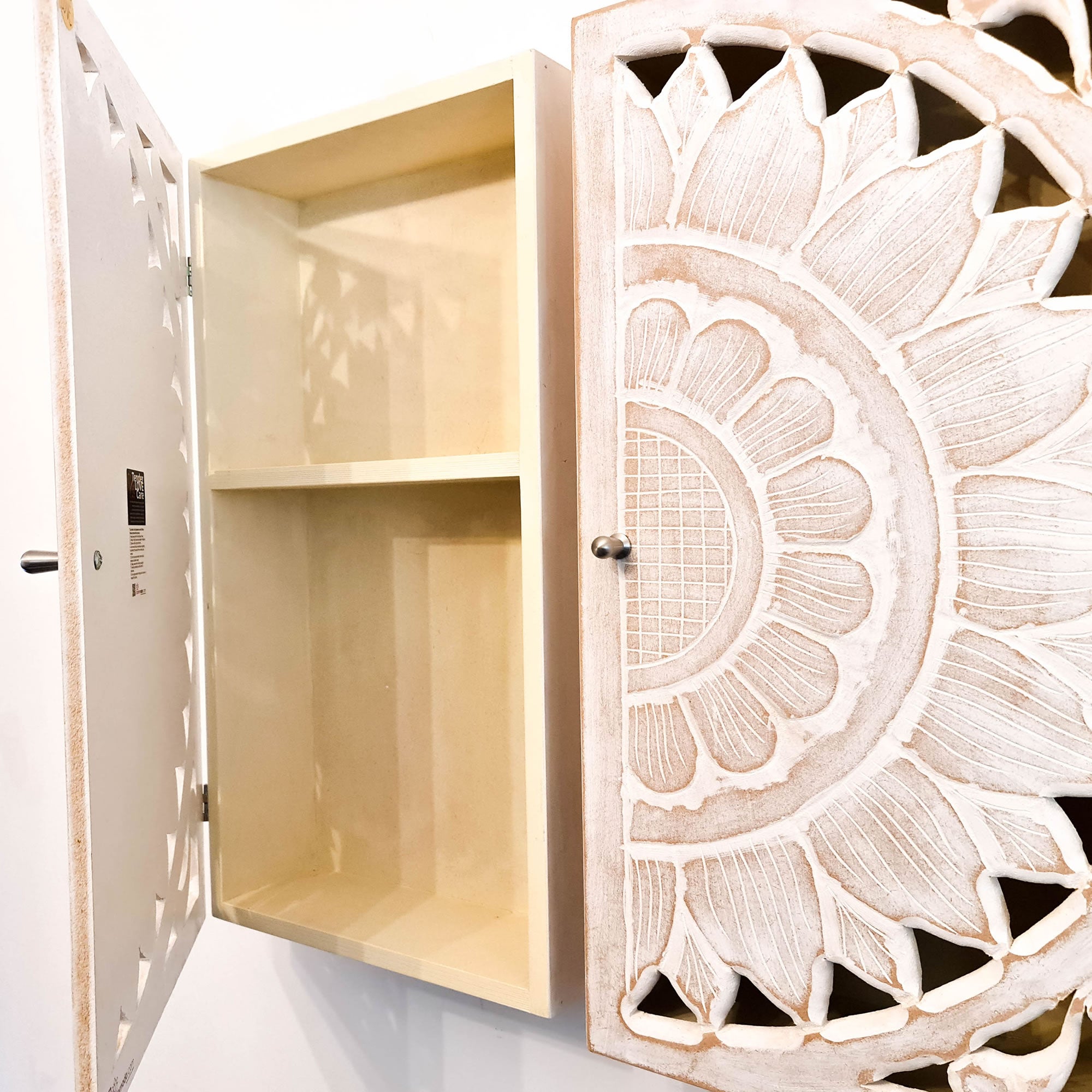 Hand Carved Wooden Wall Storage Cupboard Cabinet - Designer Furniture  Bathroom, Makeup Office