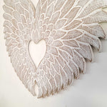 Angel Wings Decoration Sculpture Children Room Decore Headboard White Shabby Chic. Easternada