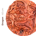 Hand Carved Wooden Wall Art Decorative Sculpture Chinese Dragon - Feng Shui Good Luck Perfect Gift Easternada