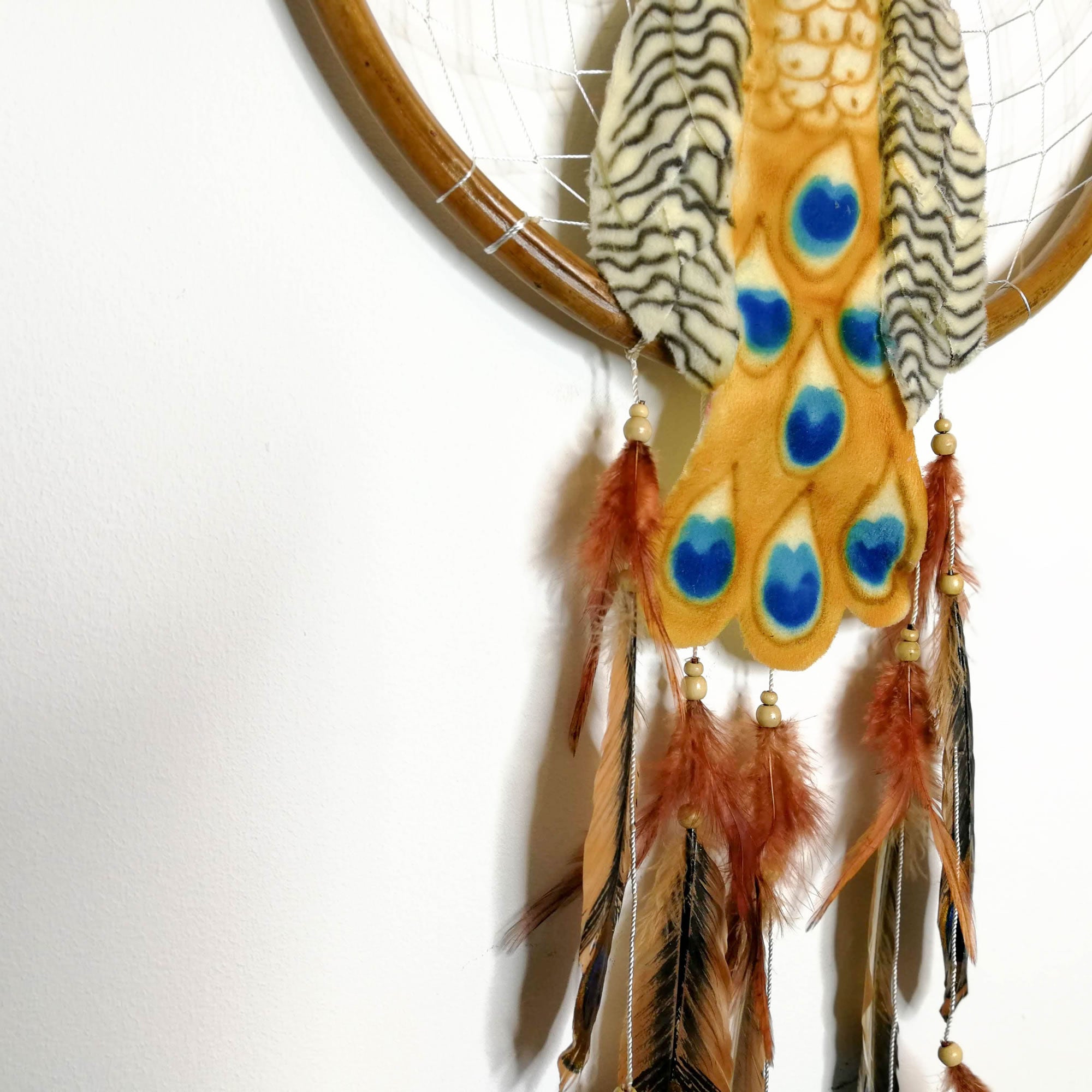 Peacock - Bohemian Feather Macrame Hanging Dream Catcher Large
