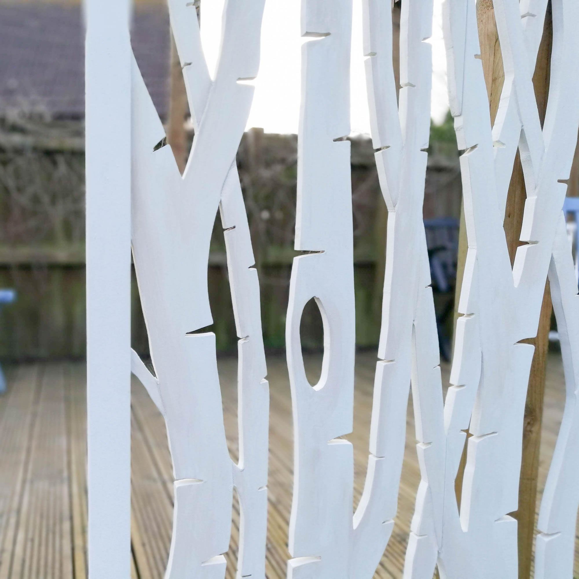 Art mural en bois sculpté - Grande tête de lit décorative en bouleaux