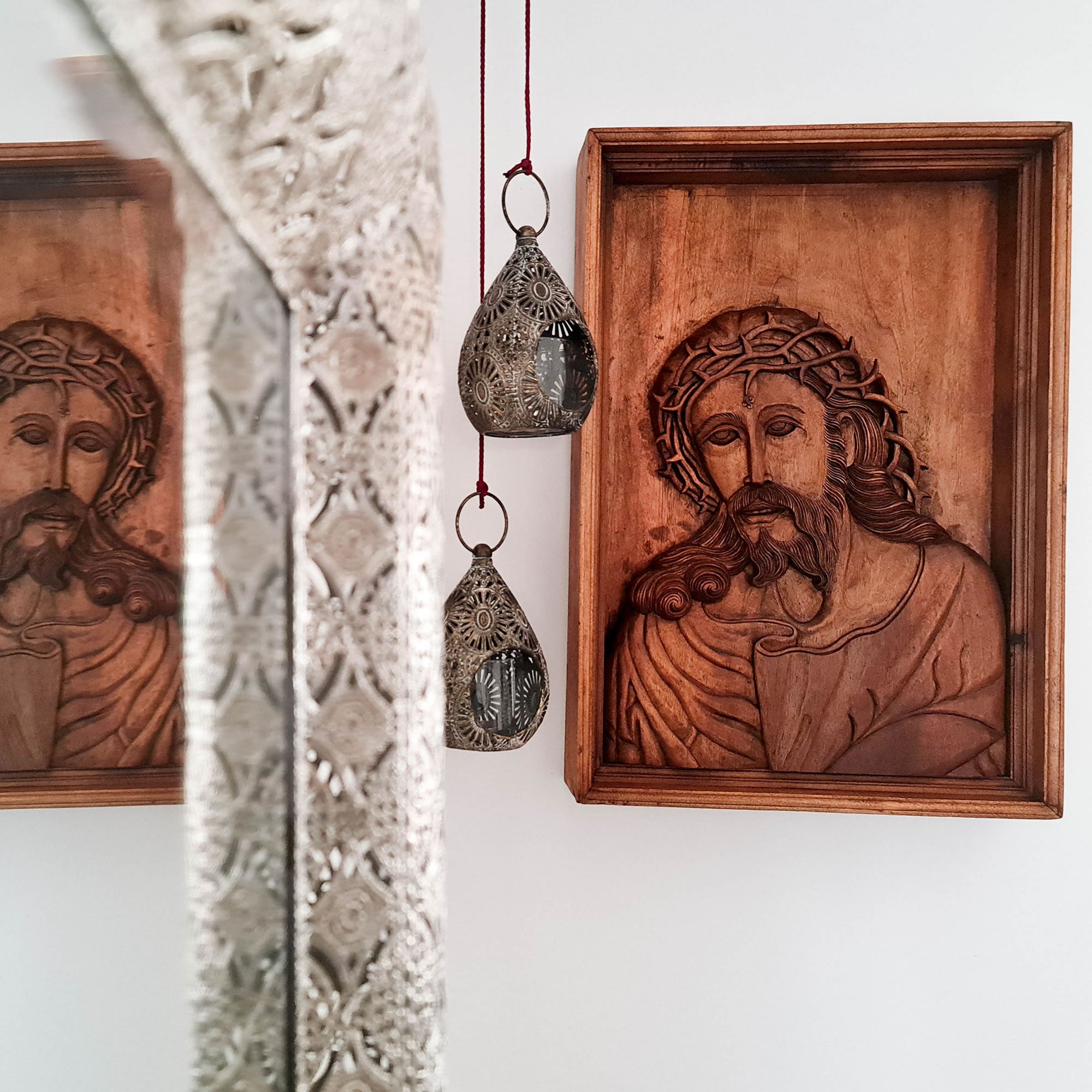 Hand Carved Wooden Lord Jesus - Religious Vatican Christian Art Sculpture