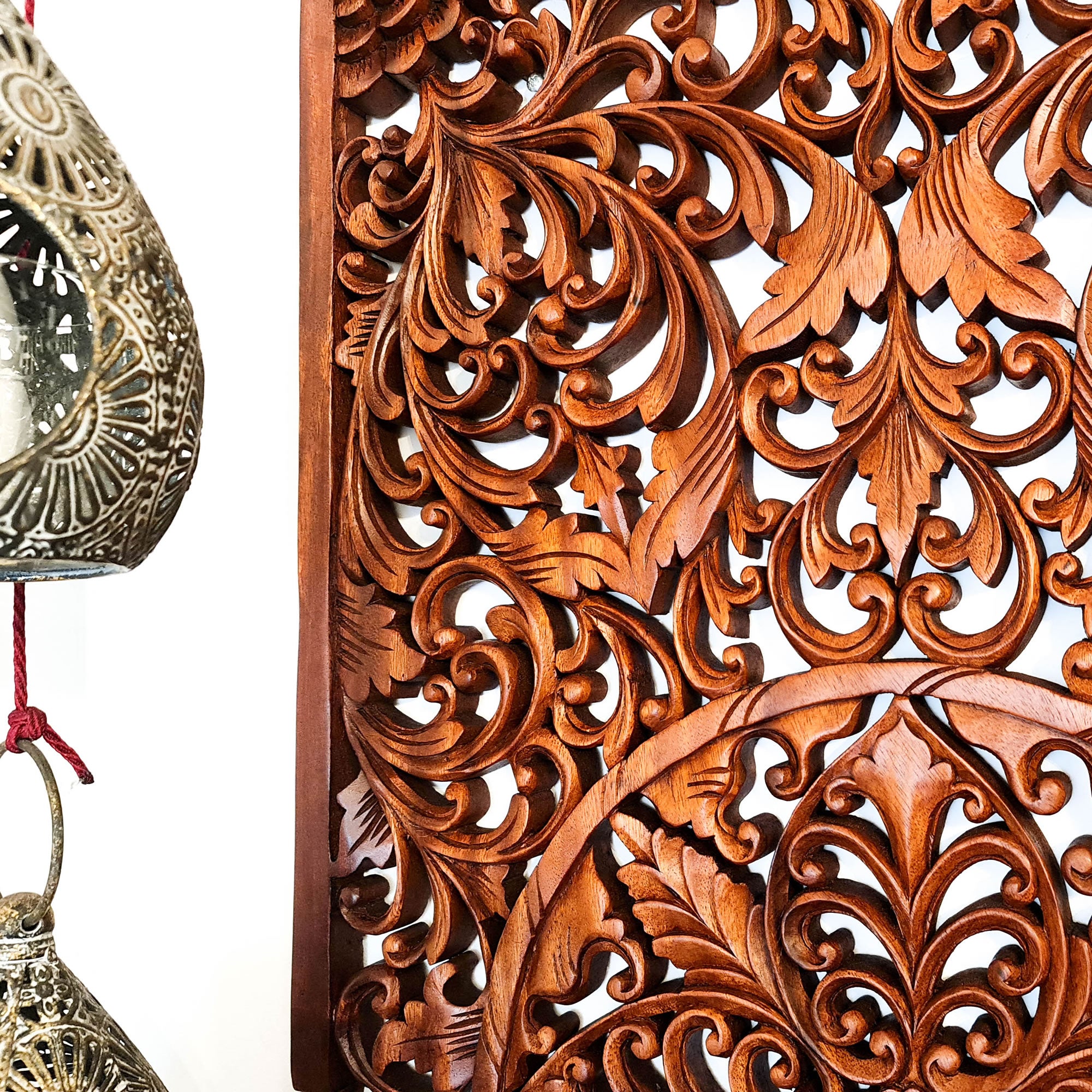 Hand Carved Wooden Wall Art Decoration Headboard Mandala Large. A Stunning addition to your home or be a perfect gift for a loved one. - Easternada