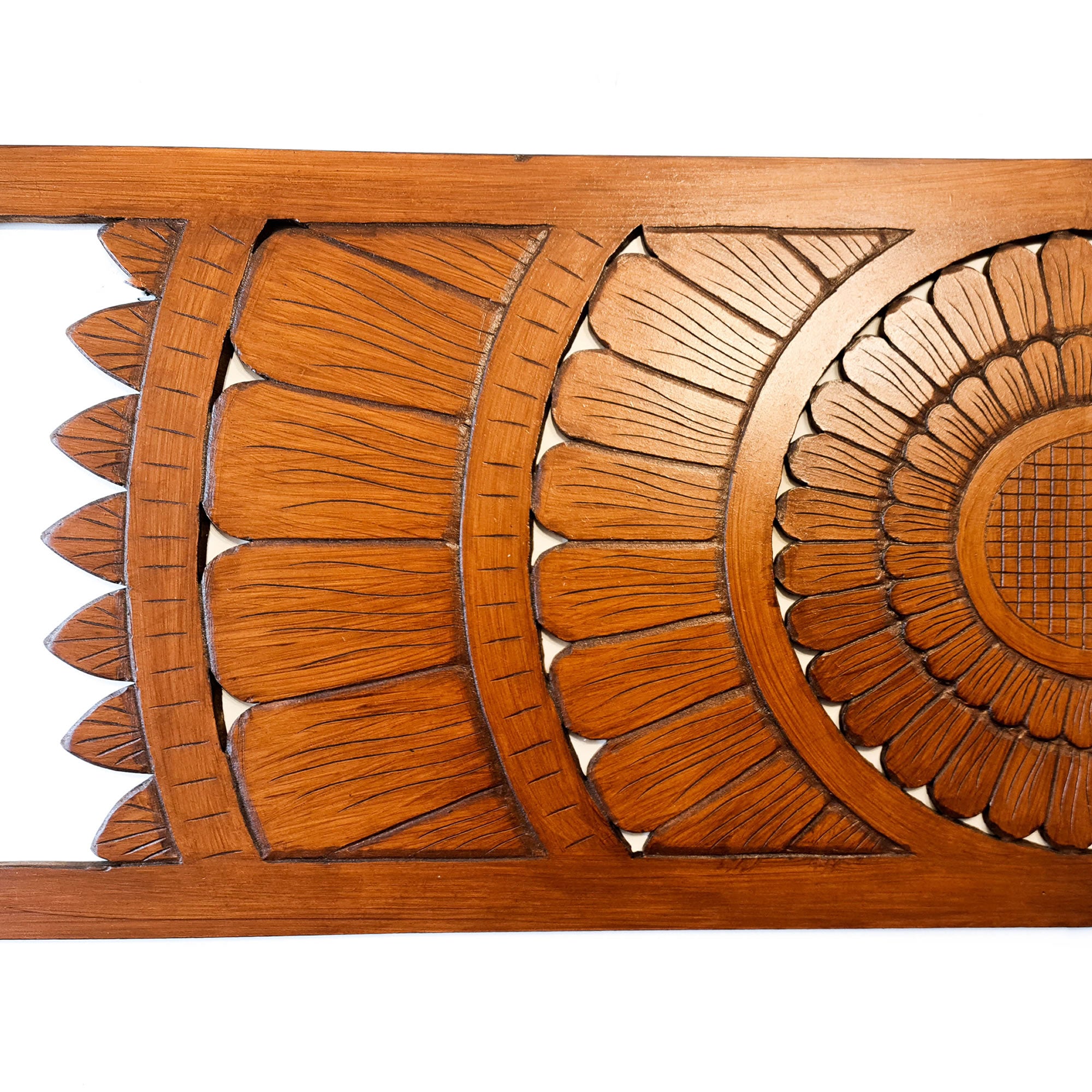 Large king Size Mandala Headboard - Handmade Carved Wooden Wall Art Lotus