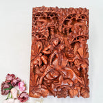 Hand Carved Wooden Hindu God - Radha Krishna Sculpture Art Mandir