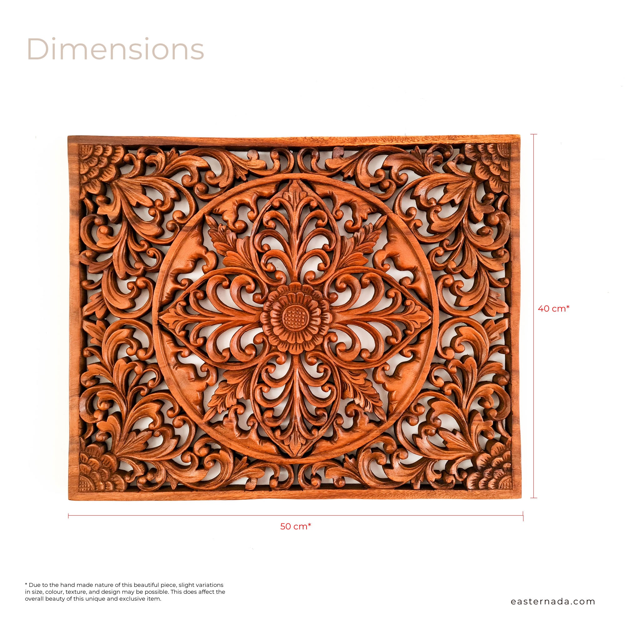 Mystic Lotus Mandala Hand Carved Wooden Room Decorative Large Headboard Wall Art Sculpture