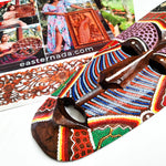 Hawaiian Tiki Mask Wall Hanging - Hand Carved painted wooden Tropical Aboriginal decoration