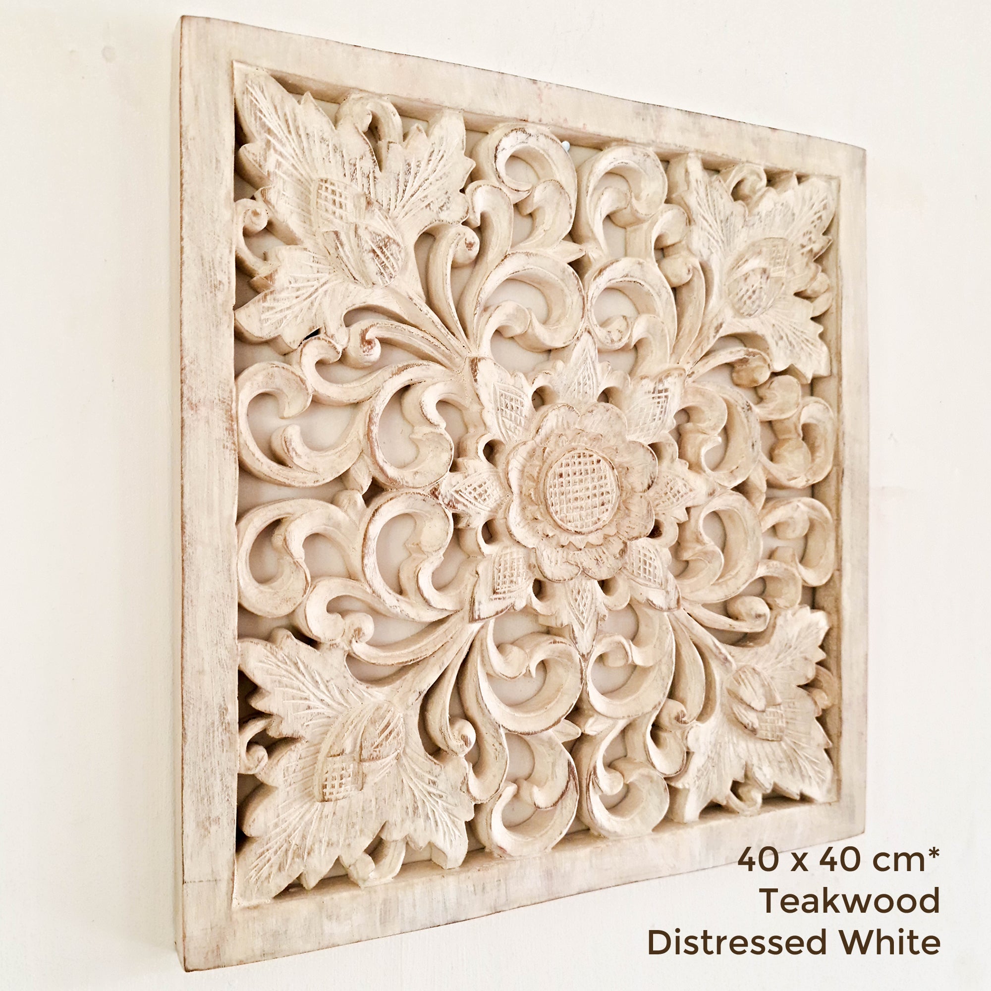 Bohemian Decorative Wall Art Sculpture Room Decore Headboard Mandala Distressed White Shabby Chic | Easternada