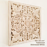 Bohemian Decorative Wall Art Sculpture Room Decore Headboard Mandala Distressed White Shabby Chic | Easternada