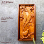 Bird of Paradise Hand Carved Teakwood Decorative Wall Art Sculpture