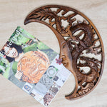 Tarot Astrology Card Reading Positive Energy Crystals Moon Dragon Hand Carved Wooden Decorative Sculpture Art Easternada