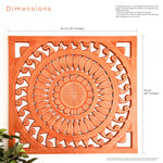 Hand Carved Wooden Wall Art - Large Decorative Mandala Rustic Copper Headboard Sculpture