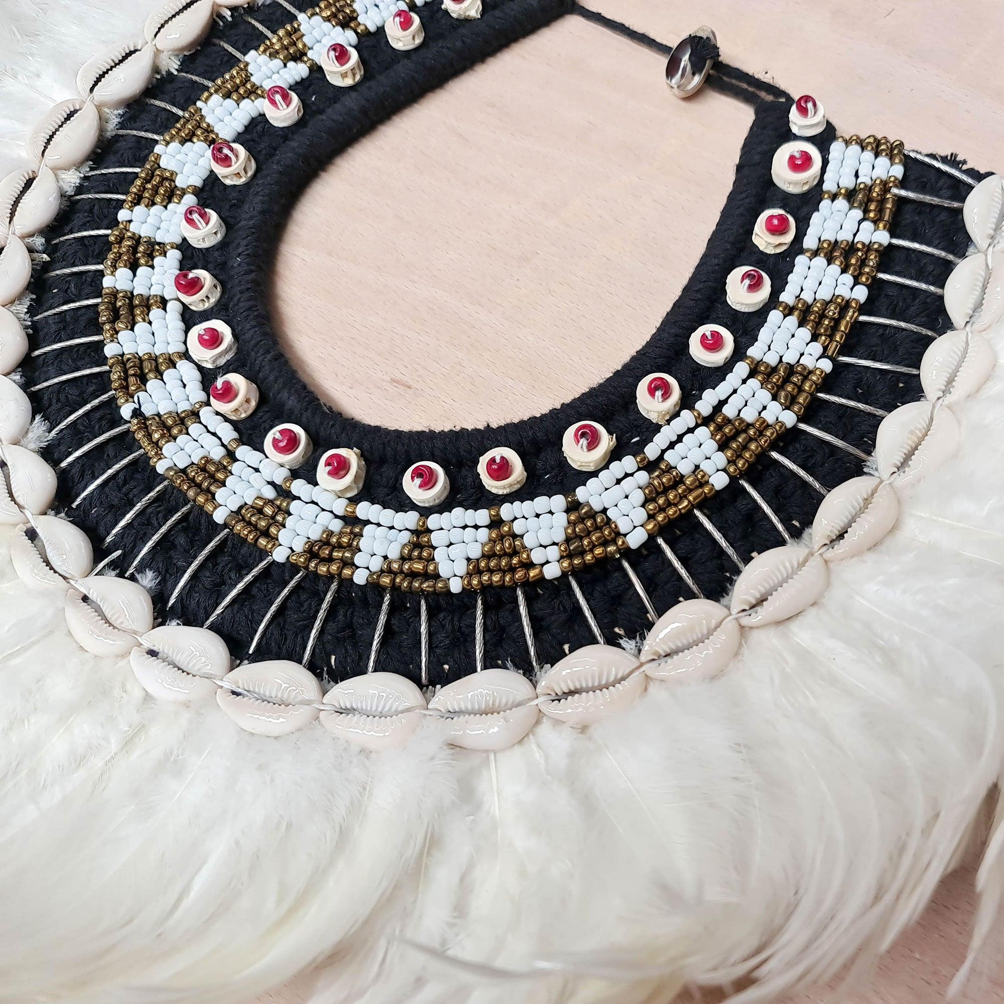 Bohemian Style Feather Sea Shells Handmade Decorative Costume Macrame Necklace Jujuhat - Easternada