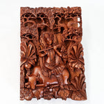 Hand Carved Wooden Hindu God - Hare Krishna Hindu Mandir Sculpture
