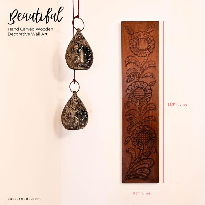 Art mural en bois sculpté à la main - Panneau décoratif en noyer Mandala Yoga