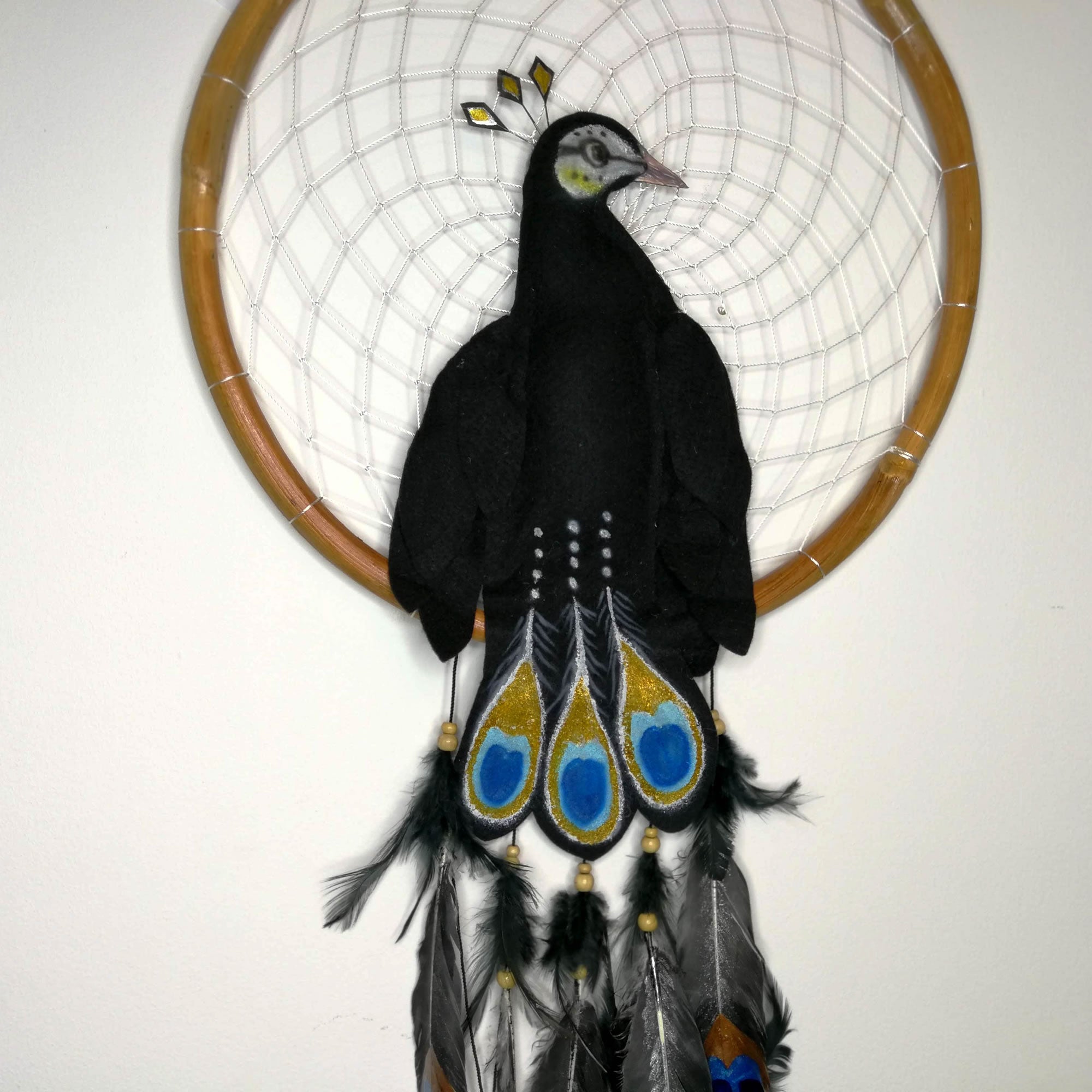 Peacock - Bohemian Feather Macramé Hanging Dream Catcher Large