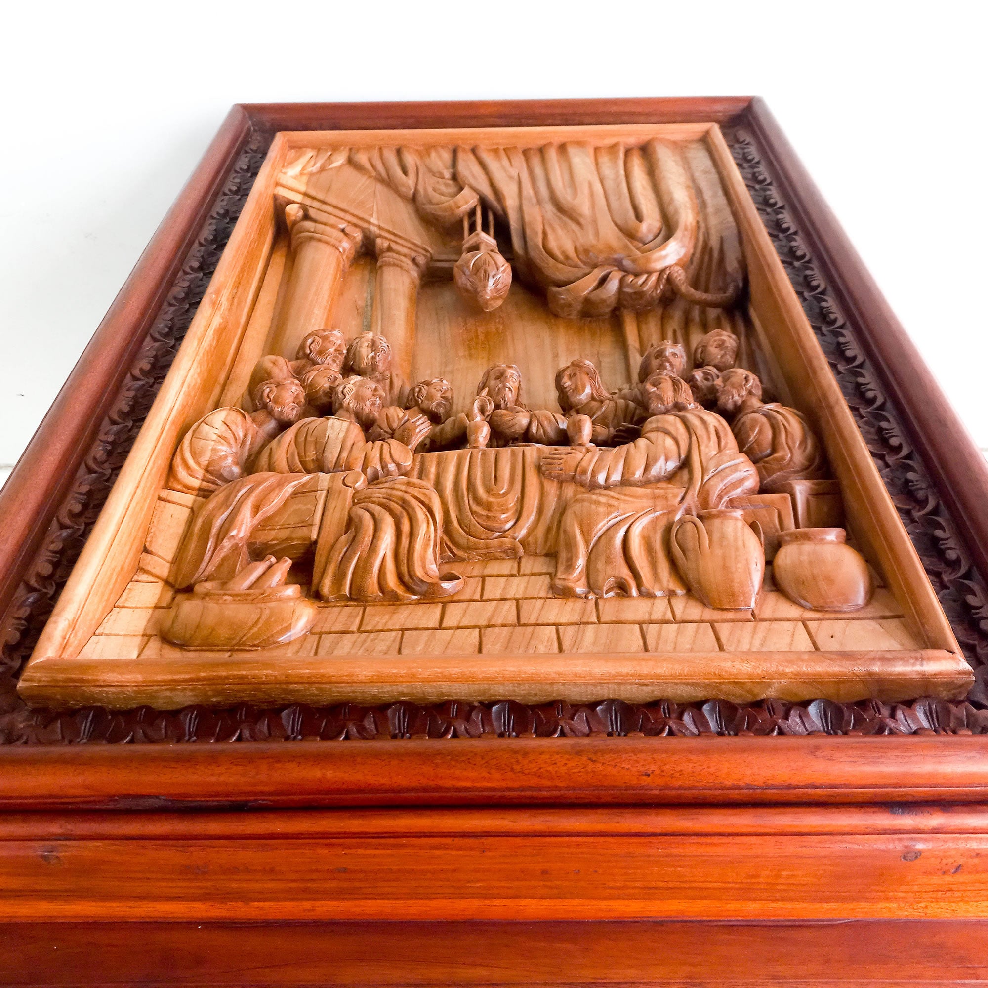 Jesus Last Supper Leonardo Da Vinci Hand Carved Wooden Decorative Wall Art