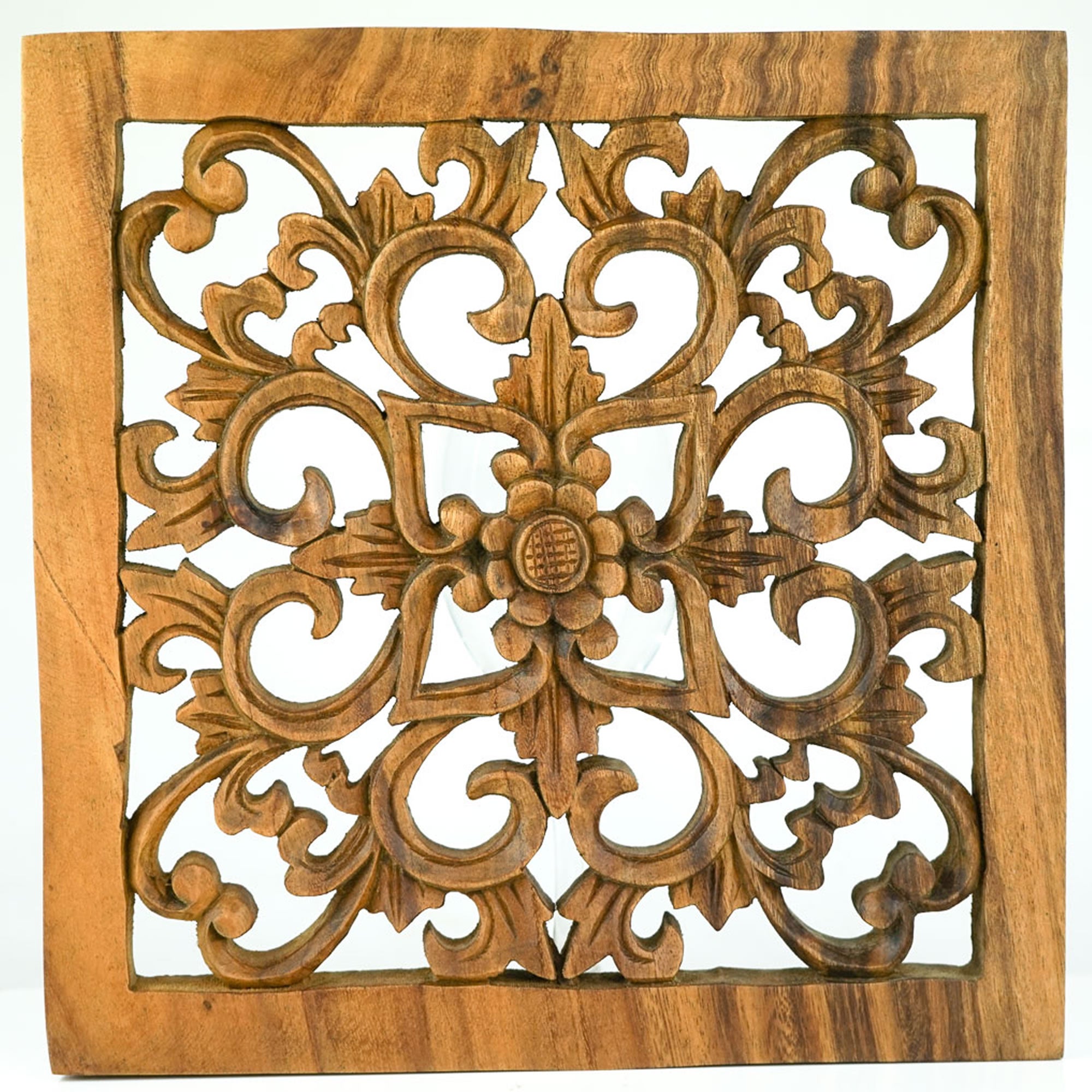 Handmade Carved Wooden Decorative Mandala Wall Art Sculpture Yoga Panel - Easternada