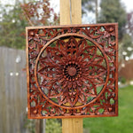 Exclusive Wooden Hand Carved Decorative Art Panel Mandala Yoga Peace