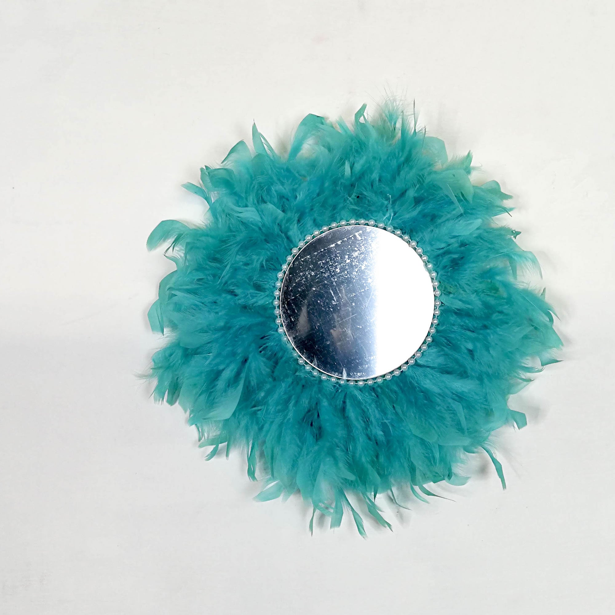Juju Feather Vanity Wall Mirror Bohemian Style Handmade