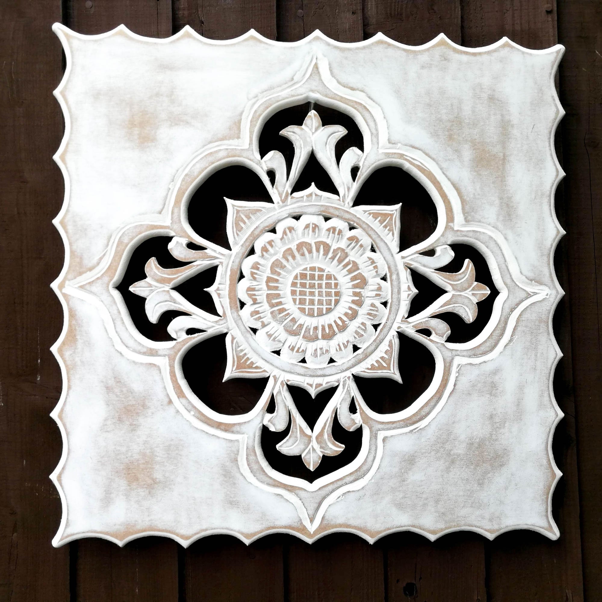 Handmade Carved Wooden Mandala Decorative Wall Art Sculpture