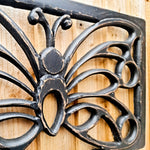 Antique Black Butterfly - Handmade Distressed Carved Wooden Wall Art Deco