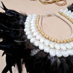 Bohemian Style Feather Sea Shells Handmade Decorative Costume Macrame Necklace Jujuhat - Easternada