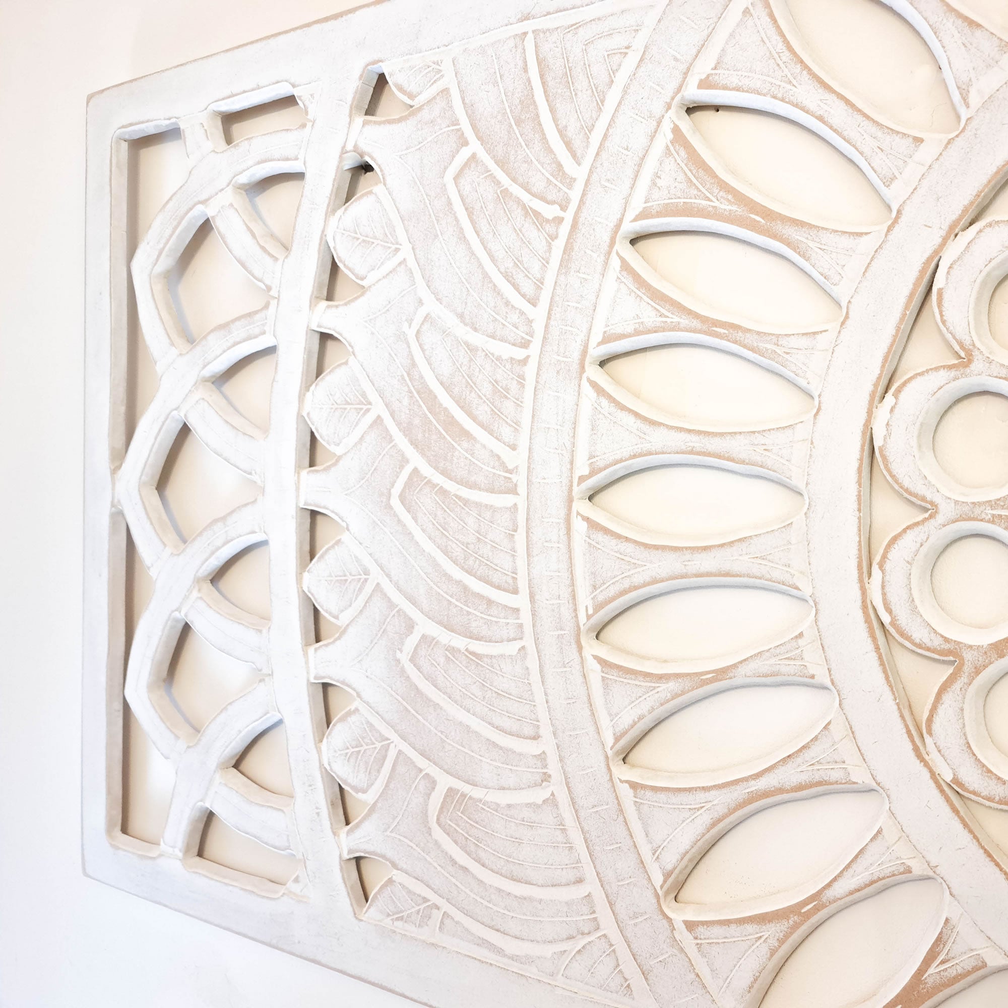 Hand Carved Wooden Wall Art - KING Headboard Decorative Mandala