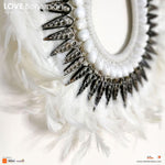 Boho Bohemian Style Feather Sea Shells Handmade Decorative Costume Macrame Necklace Juju - Easternada