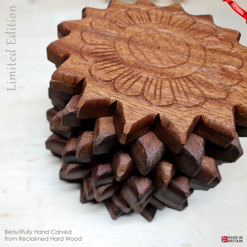 Handmade Carved Wood Coasters Cheese Board Planter Decorative Wall Art Gift