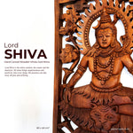 Lord Shiva Siva Carved Wooden Decorative Panel Sculpture Mandir Hindu Art Décor