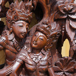 Pre-Order - Ram Sita Hindu Mandir Hand Carved Teakwood Decorative Wall Art Sculpture