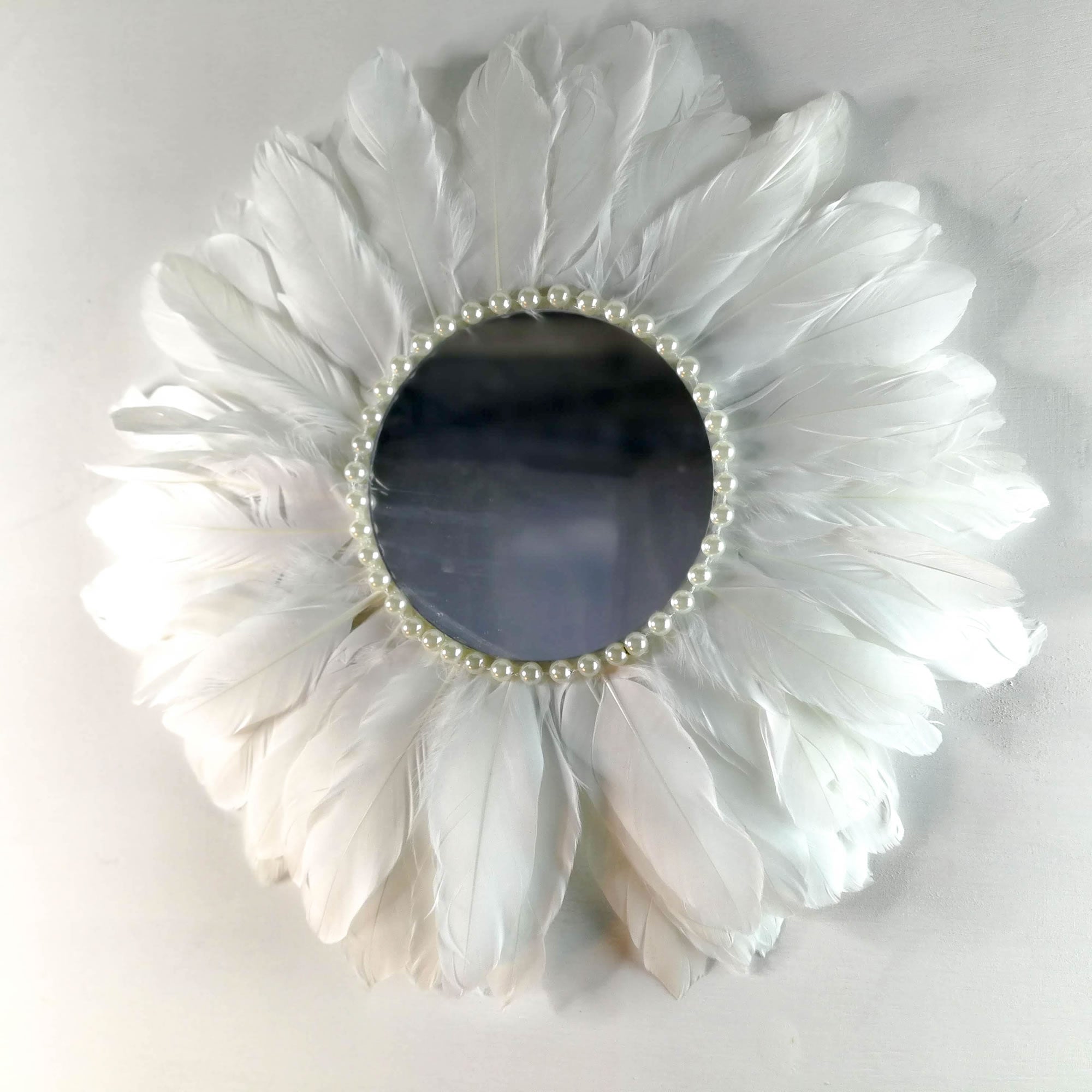 Juju Feather Vanity Wall Mirror Bohemian Style Handmade