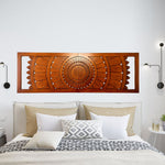 Large king Size Mandala Headboard - Handmade Carved Wooden Wall Art Lotus