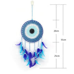 A beautiful Nazar Turkish Evil Eye Handmade Bohemian Macramé Beads Dream Catcher Car Wall Hanging Decoration Art, a perfect gift. A unique piece with subtle colors and beads to give an elegant touch