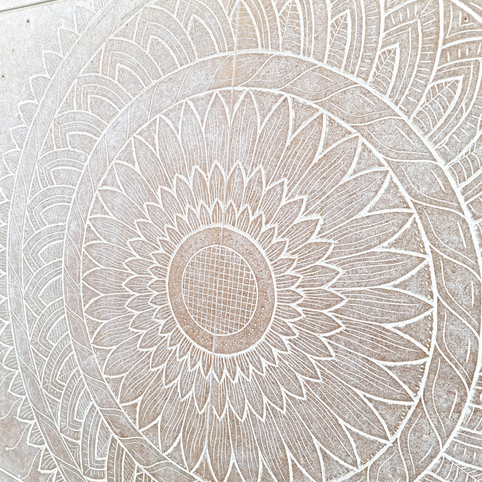 Hand Carved Wooden Wall Art - Headboard Decorative Large Mandala