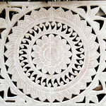 Hand Carved Wooden Wall Art - Large Headboard Decorative Mandala Panel Easternada