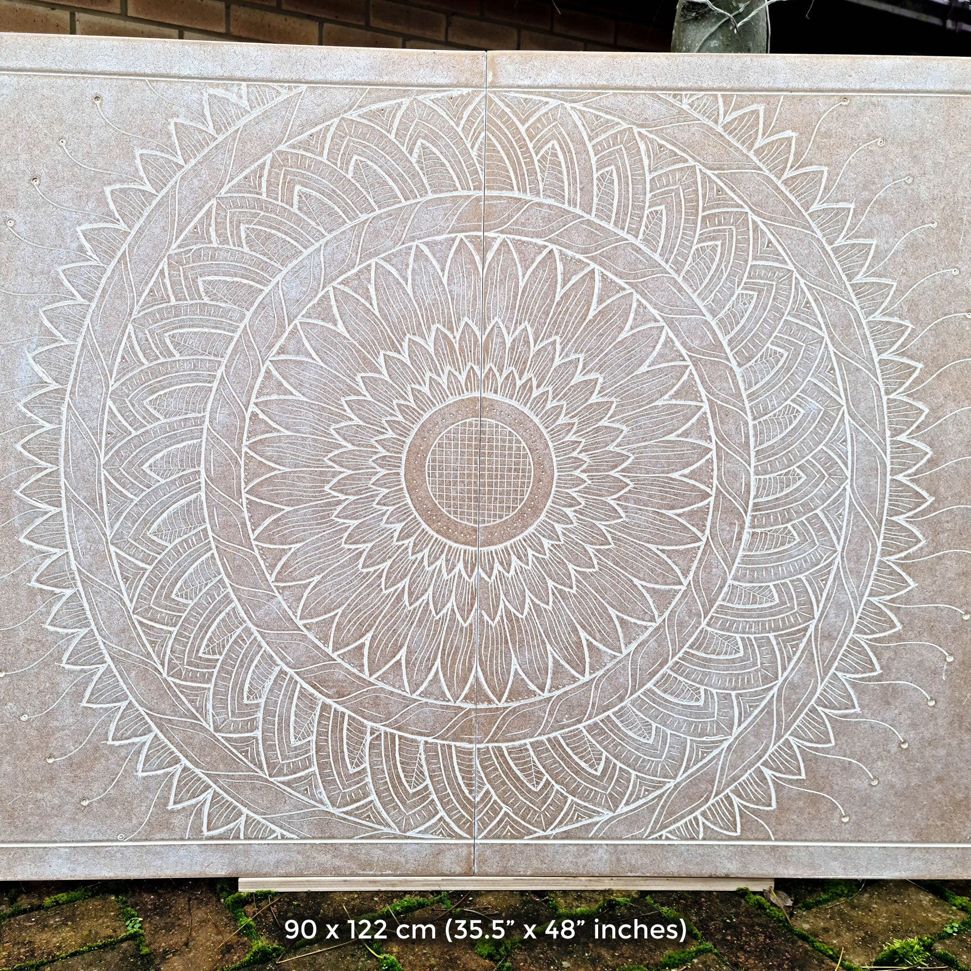 Hand Carved Wooden Wall Art - Headboard Decorative Large Mandala
