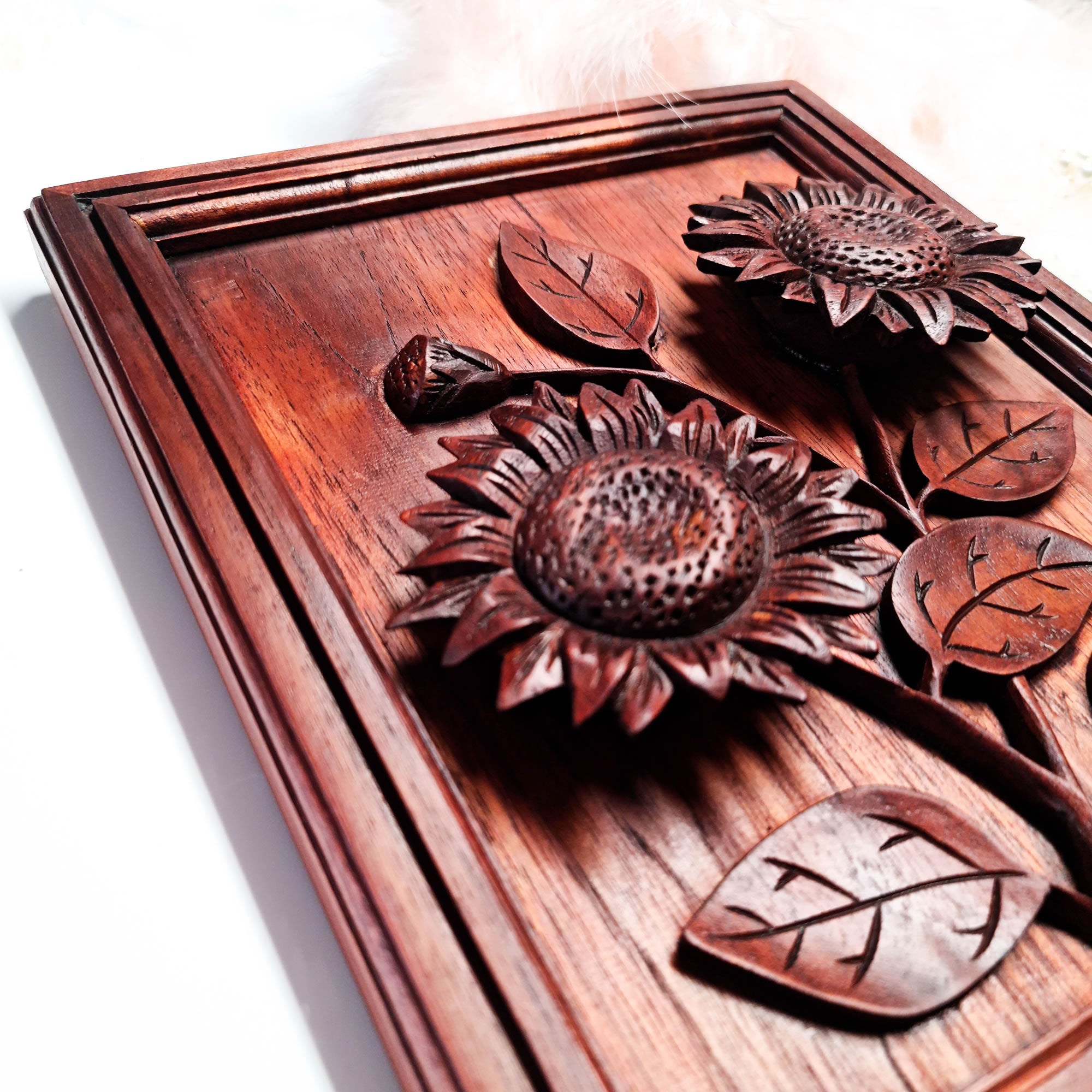 Valentine Rose Hand Carved Wooden Decorative Art Sculpture. Wedding Accessories Gift