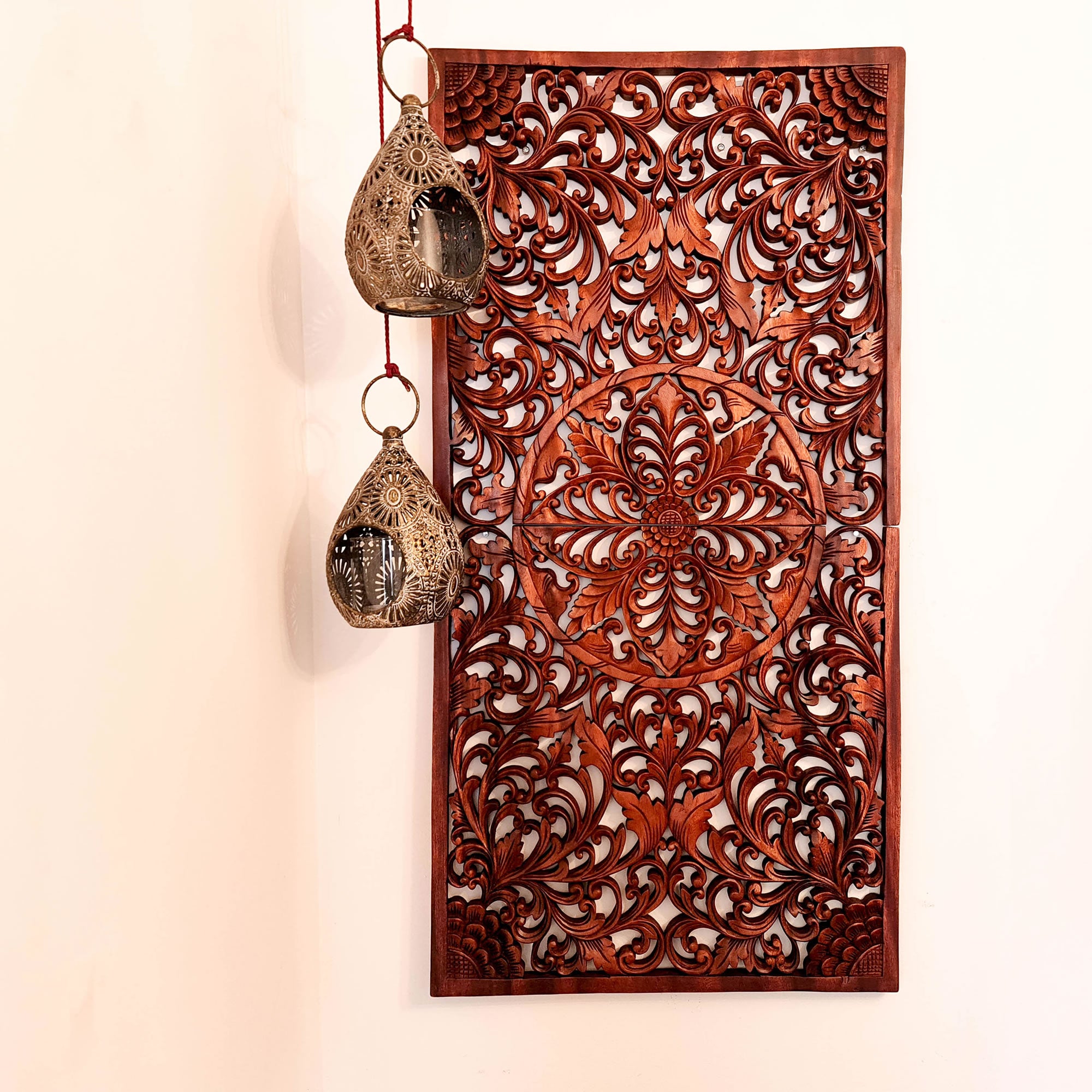 Hand Carved Wooden Wall Art Decoration Headboard Mandala Large. A Stunning addition to your home or be a perfect gift for a loved one. - Easternada