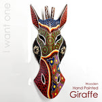 Handmade Painted Wooden Wall Art Hanging - Unique Decorative Giraffe African Perfect Gift