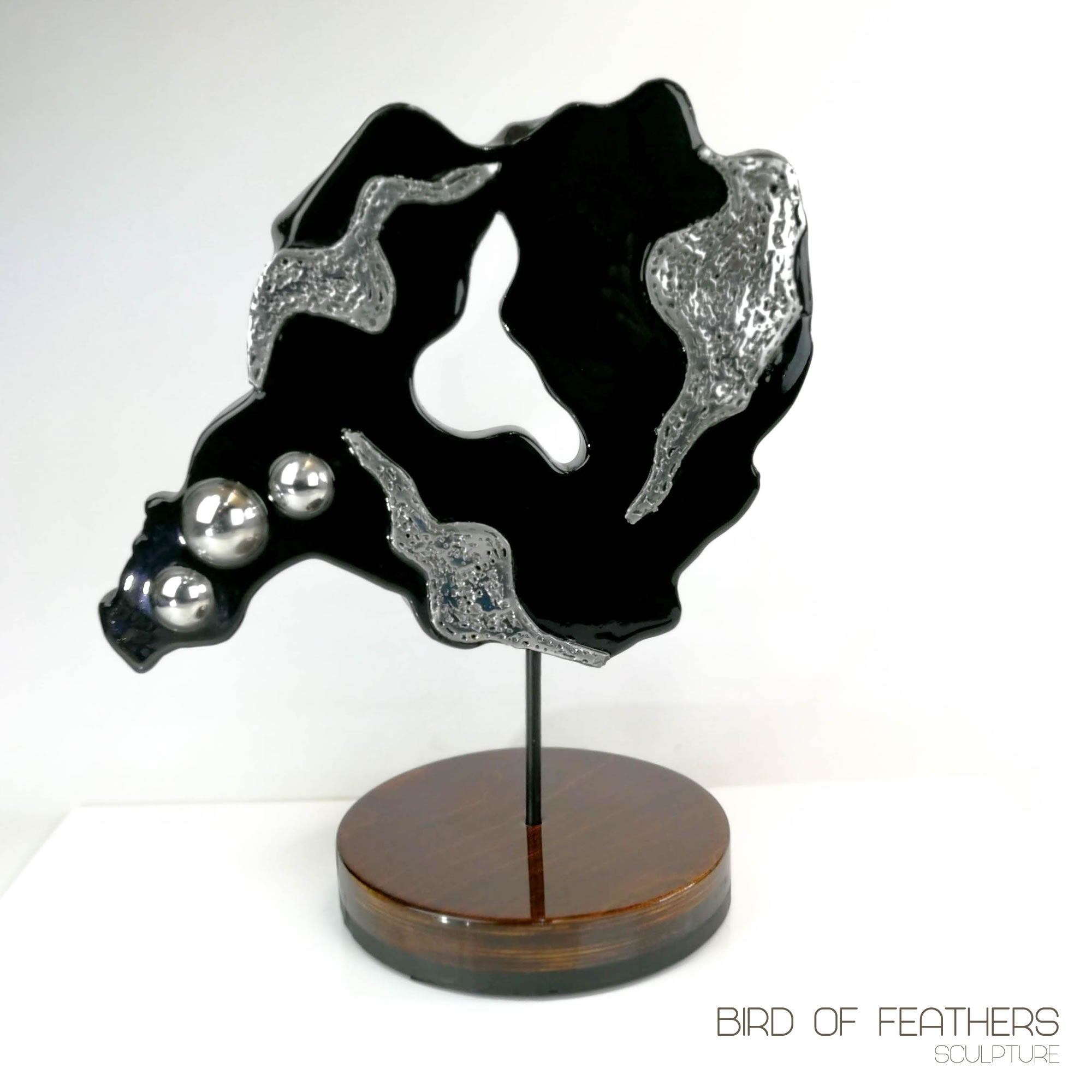Hand made Decorative Solid Wood and Stainless Steel Sculpture - Easternada