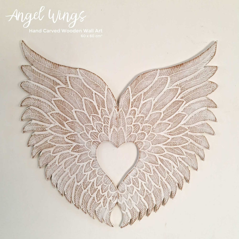 Angel Wings Decoration Sculpture Children Room Decore Headboard White Shabby Chic