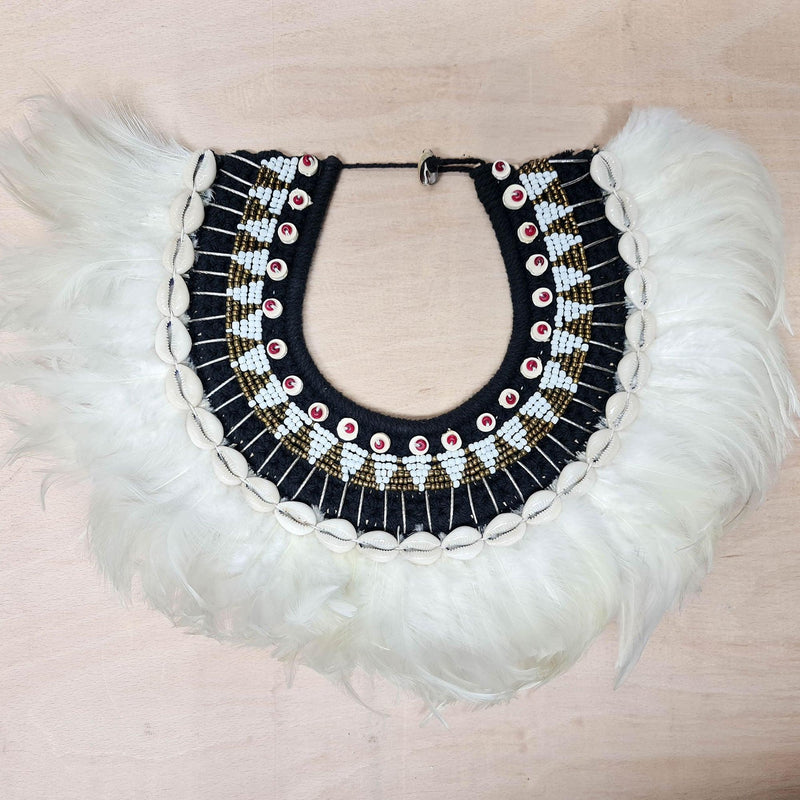 Bohemian Style Feather Sea Shells Handmade Decorative Costume Macrame Necklace Jujuhat - Easternada