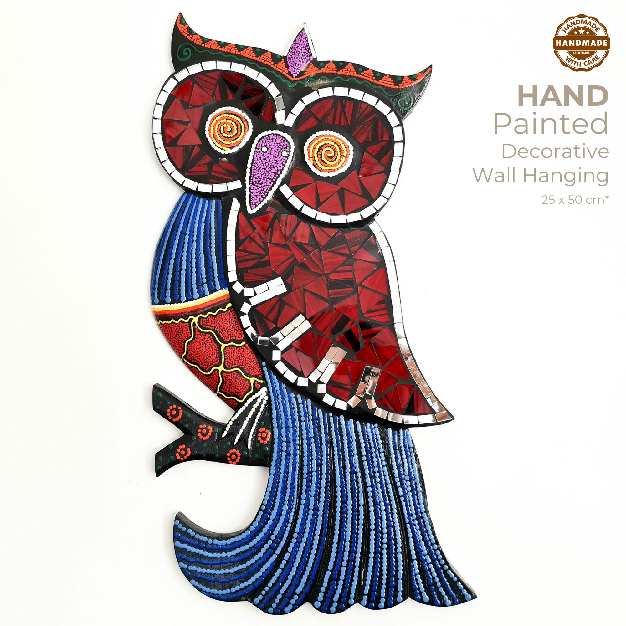 Tropical Wall Hanging - Hand-Carved painted wooden Tropical decoration.