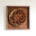 Hand Carved Wooden Decorative Mandala Framed Wall Art.