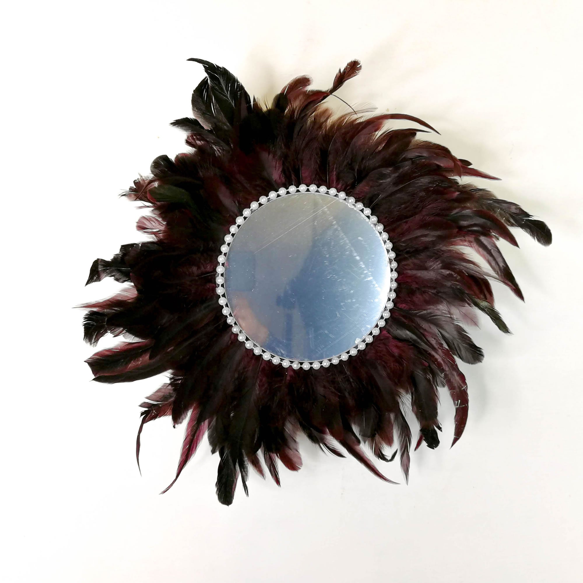 Juju Feather Vanity Wall Mirror Bohemian Style Handmade