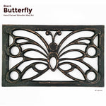 Antique Black Butterfly - Handmade Distressed Carved Wooden Wall Art Deco